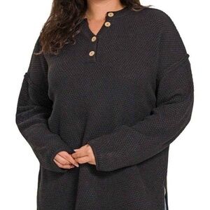 Plus Size Henley Sweater